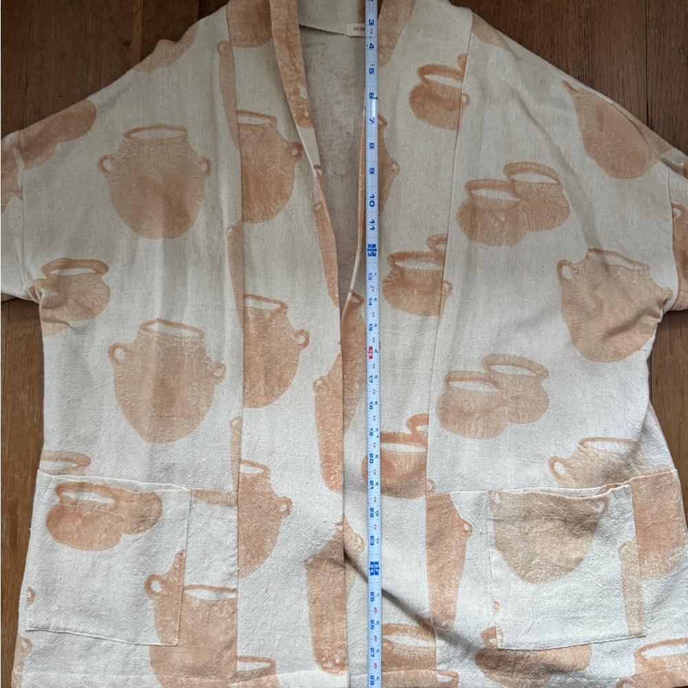 PO-EM Kimono Cardigan Jacket in Jug Block Print - Picture 9 of 10